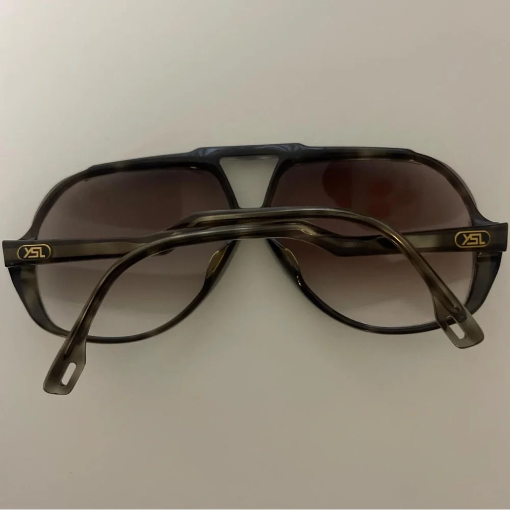 Yves Saint Laurent Vintage Aviator Sunglasses Tortoise Shell